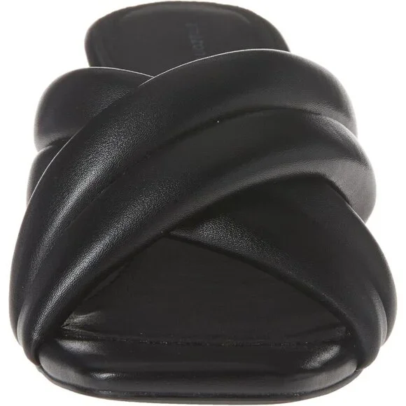 🆕Women's Crossover Heeled Sandal Pump Black Faux Leather, Stylish & Chic - Picture 2 of 8